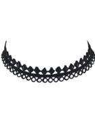 Shein Gothic Style Black Wide Choker Necklace