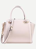 Shein Ivory Faux Leather Trapeze Satchel Bag