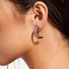 Shein Half Circle Stud Earrings With Rhinestone