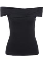 Shein Black Off The Shoulder Slim Blouse
