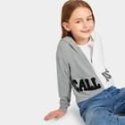 Shein Girls Sequin Letter Patched Two-tone Hoodie