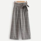 Shein Knot Side Houndstooth Wide Leg Pants