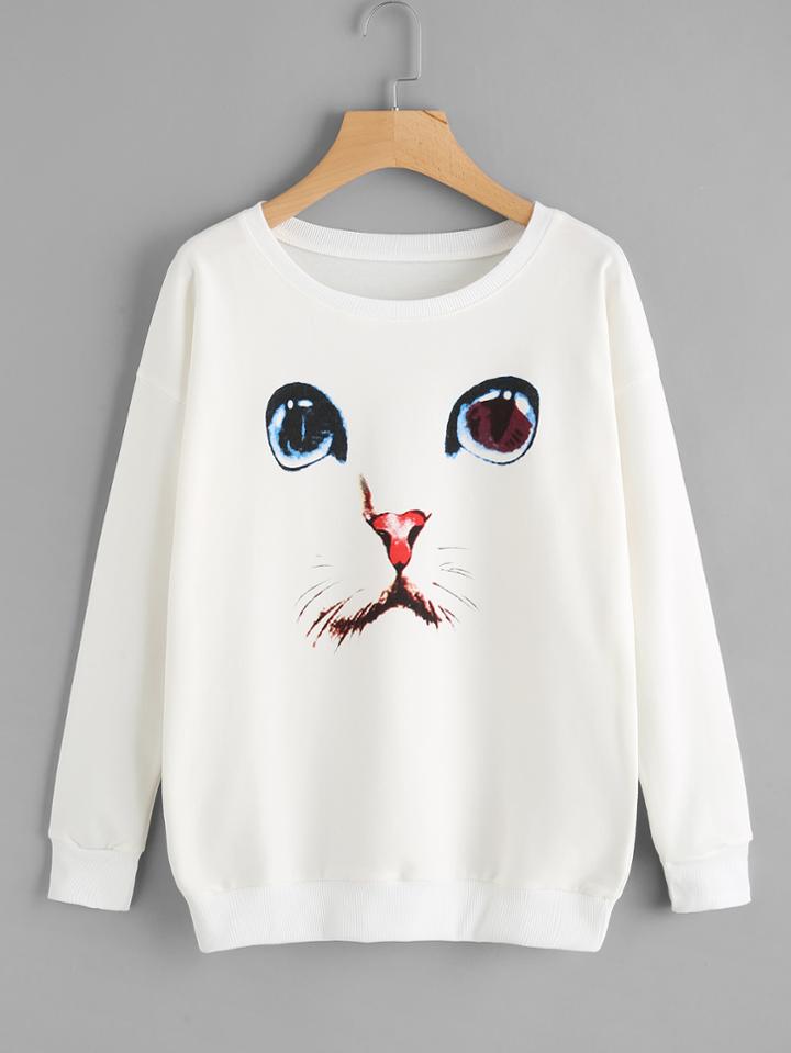 Shein Lion Head Print Sweatshirt