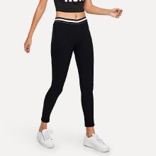 Shein Stripe Ribbon Skinny Jeans