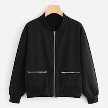 Shein Zipper Detail Zip Up Jacket