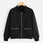 Shein Zipper Detail Zip Up Jacket