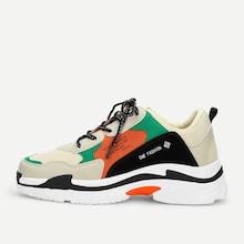 Shein Men Mesh Panel Lace Up Sneakers