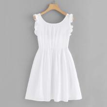 Shein Frill Trim Knot Back Dress