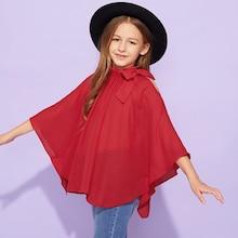 Shein Girls Bow Detail Solid Top