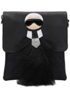 Shein Black Quilted Fur Satchel Bag