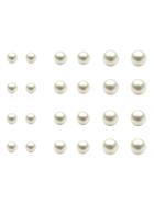 Shein White Faux Pearl Stud Earrings Set