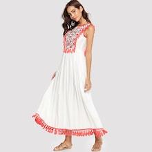 Shein Tassel Flower Embroidered Dress