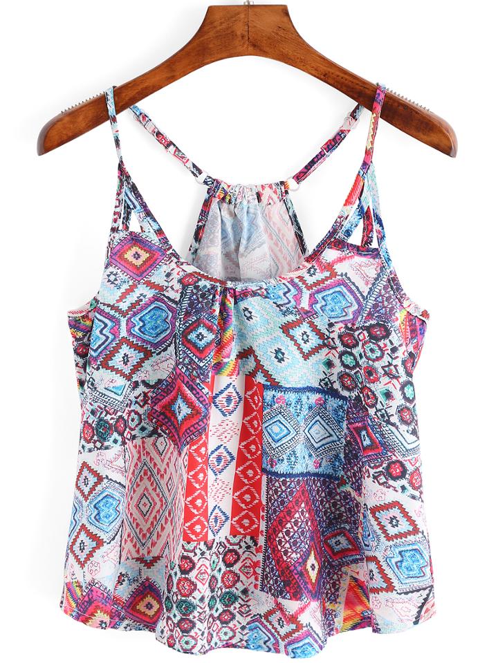 Shein Geometric Print Spaghetti Strap Cami Top