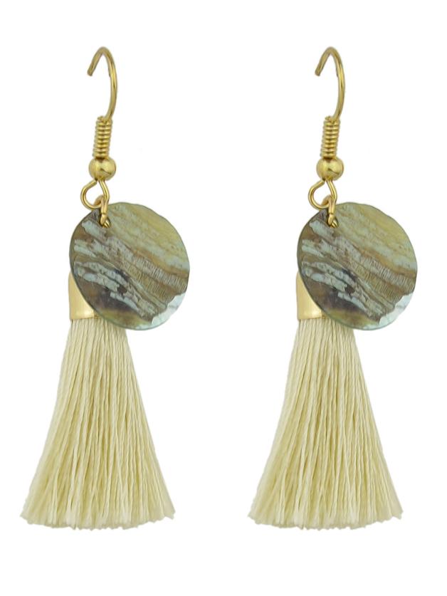 Shein Beige Color Thread Tassel Chain Women Earrings