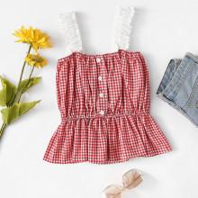 Shein Frill Strap Checked Top