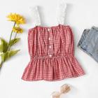 Shein Frill Strap Checked Top