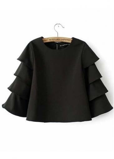 Rosewe Cute Round Neck Three Quarter Sleeve T Shirt