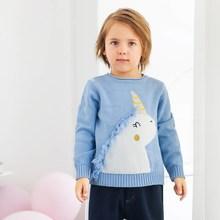 Shein Toddler Boys Fringe Trim Unicorn Pattern Jumper