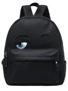 Shein Black Eyes Pattern Pu Backpack