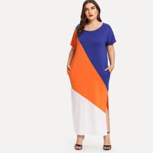 Shein Plus Cut & Sew Panel Slit Side Dress