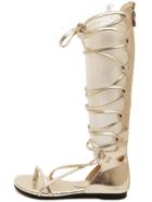 Shein Gold Lace Up Flip Tall Sandals