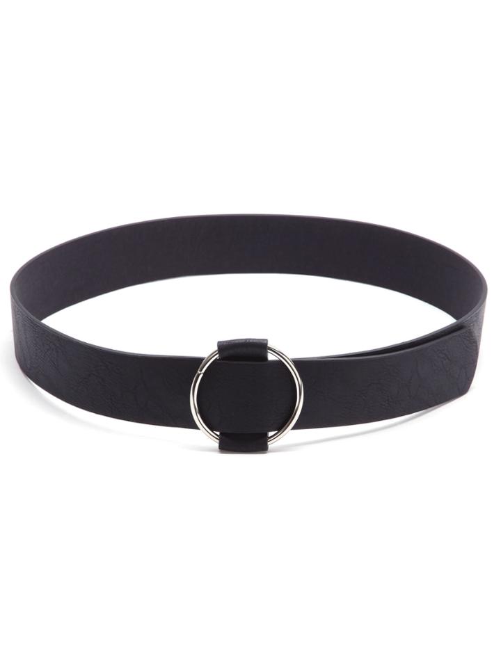 Shein Black Buckled Faux Leather Belt