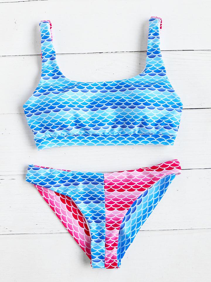 Shein Scale Print Bikini Set