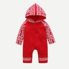 Shein Toddler Boys Christmas Print Hooded Jumpsuit