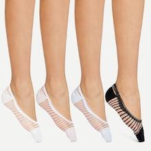 Shein Striped Mesh Panel Socks 4pairs