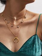Shein Crescent Moon Layered Choker Necklace