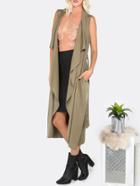 Shein Longline Sleeveless Vest Olive