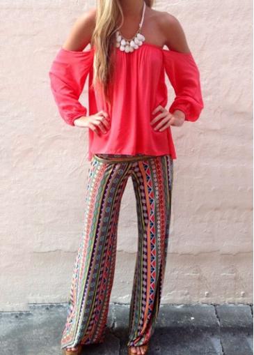 Rosewe Low Waist Tribal Print Loose Pants