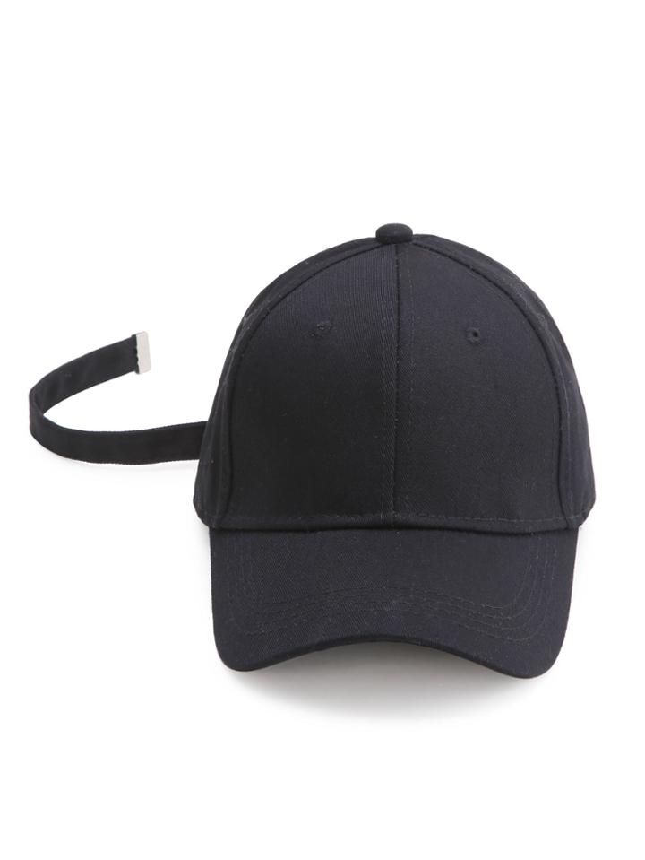 Shein Black Baseball Cap With Strap