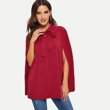 Shein 70s Tie Neck Cape Coat