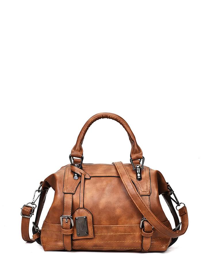 Shein Double Buckle Satchel Bag