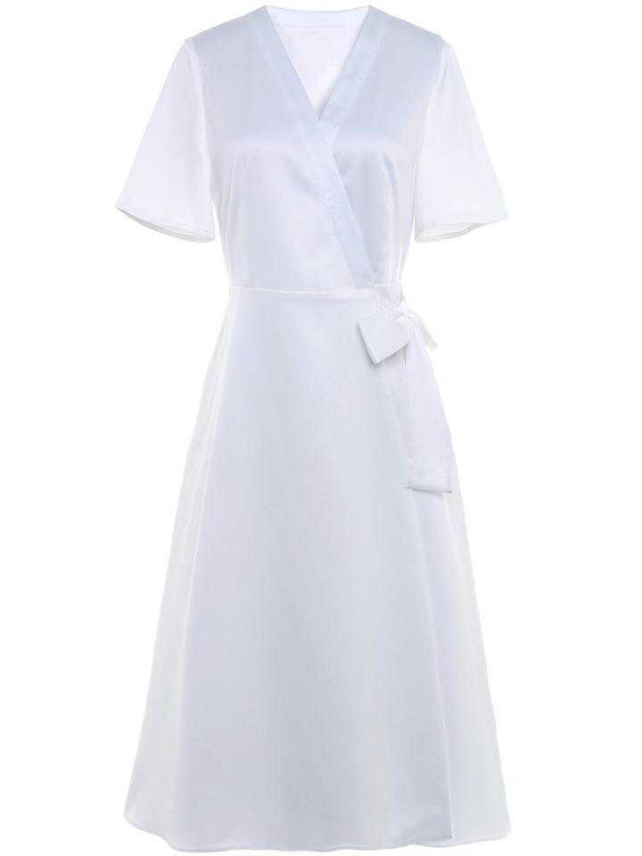 Shein V Neck Tie-waist A-line Dress