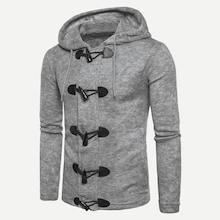 Shein Men Buckle Detail Hooded Sweater Coat