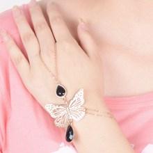 Shein Cutout Butterfly Drop Stone Hand Chain