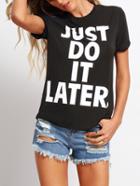 Shein Crew Neck Letter Print Casual T-shirt