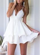 Rosewe Strap Design White A Line Dress