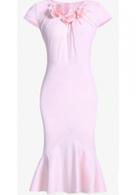 Rosewe Pink Cap Sleeve Zip Closure Mermaid Dress
