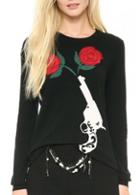 Rosewe Glamorous Print Design Round Neck Long Sleeve Pullovers