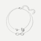 Shein Letter D Detail Layered Chain Anklet