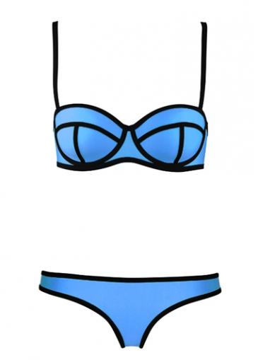 Rosewe Blue Edging Design Two Piece Bikini