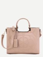 Shein Apricot Floral Embossed Handbag With Strap