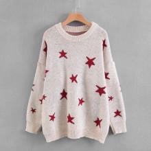 Shein Stars Pattern Drop Shoulder Jumper