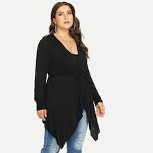 Shein Plus Contrast Lace Knot Front Outerwear