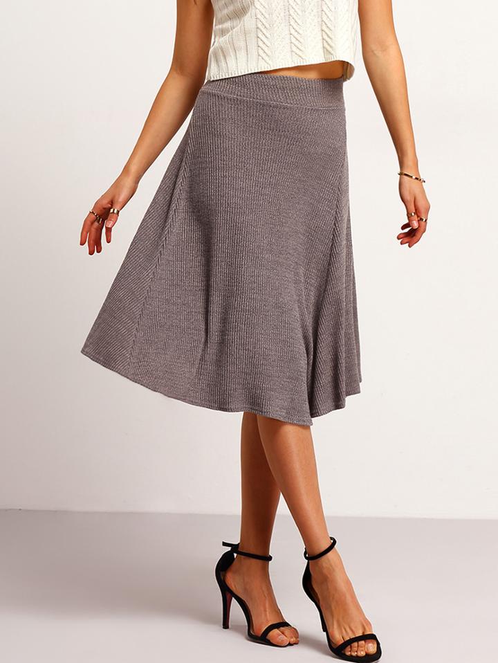 Shein Grey Elastic Sweater Skirt
