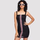 Shein O-ring Zip Up Striped Knit Dress