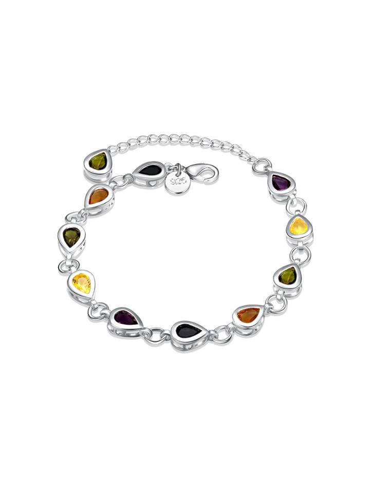 Shein Water Drop Crystal Design Chain Bracelet